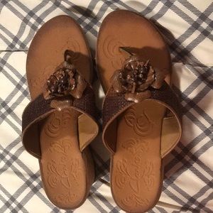 Clark brown sandals.